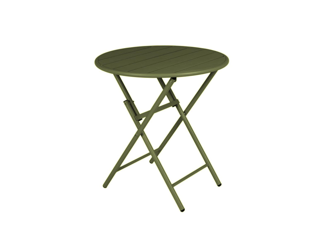 MaximaVida klappbarer runder Metall-Gartentisch Max 70 cm olivgrün