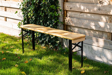 Lade das Bild in den Galerie-Viewer, MaximaVida klappbare Picknickbank Berlin 120 cm, versehen von Klarlack
