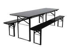 Load image into Gallery viewer, MaximaVida foldable picnic set Berlin 200 cm black - FSC certified
