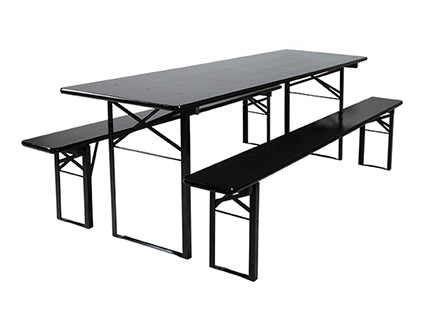 MaximaVida foldable picnic set Berlin 200 cm black - FSC certified