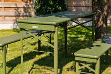 Load image into Gallery viewer, MaximaVida foldable picnic set Berlin 120 cm olive green - FSC certified
