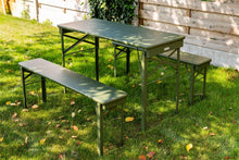 Load image into Gallery viewer, MaximaVida foldable picnic bench Berlin 120 cm olive green - FSC certified
