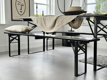 Lade das Bild in den Galerie-Viewer, MaximaVida klappbare Picknickbank Berlin, schwarz, 200 x 25 cm
