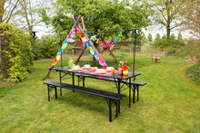 Load image into Gallery viewer, MaximaVida foldable picnic set Berlin 200 cm black - FSC certified
