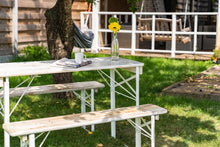 Lade das Bild in den Galerie-Viewer, MaximaVida klappbarer Picknicktisch Berlin, whitewash, 120 x 50 cm
