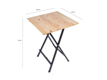 Load image into Gallery viewer, MaximaVida foldable square bar table Berlin 80 cm 3- layer clear varnish- FSC wood
