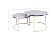Load image into Gallery viewer, MaximaVida ivory cross-leg coffee table set Lucca XL 75 and 58 cm – HPL terrazzo look
