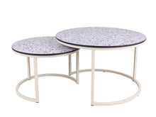 Lade das Bild in den Galerie-Viewer, MaximaVida Metall Couchtisch-Gestell-Set Farbe Elfenbeinweiß - 73,5 und 55,5 cm

