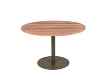 Load image into Gallery viewer, MaximaVida round metal table leg Portland olive green - extra heavy model 34 kilo
