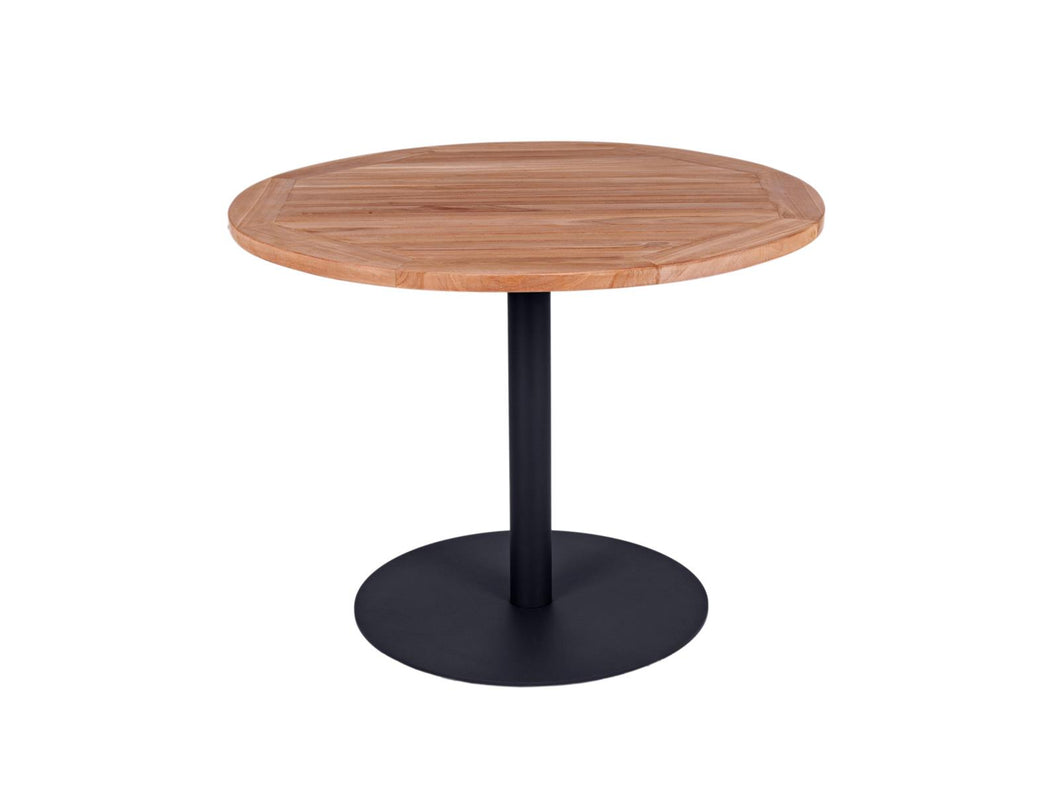 MaximaVida round metal garden table Java black 100 cm - heavy 55 kg model