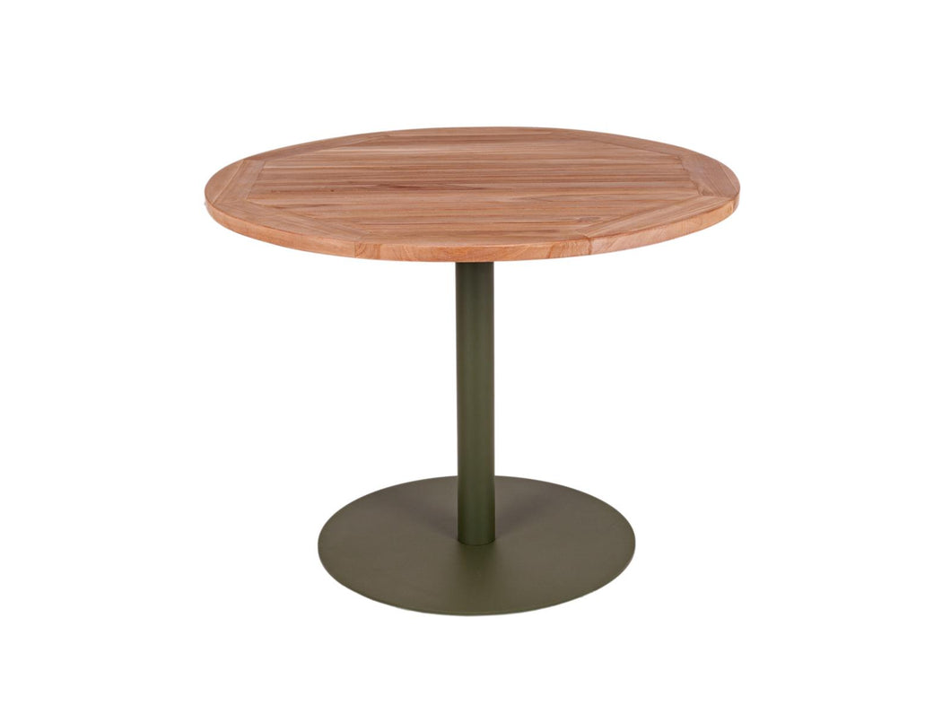MaximaVida round garden table Java olive green 100 cm  - heavy 55 kg design