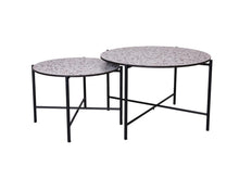 Load image into Gallery viewer, MaximaVida cross-leg coffee table set Lucca 62 and 49 cm - HPL terrazzo look
