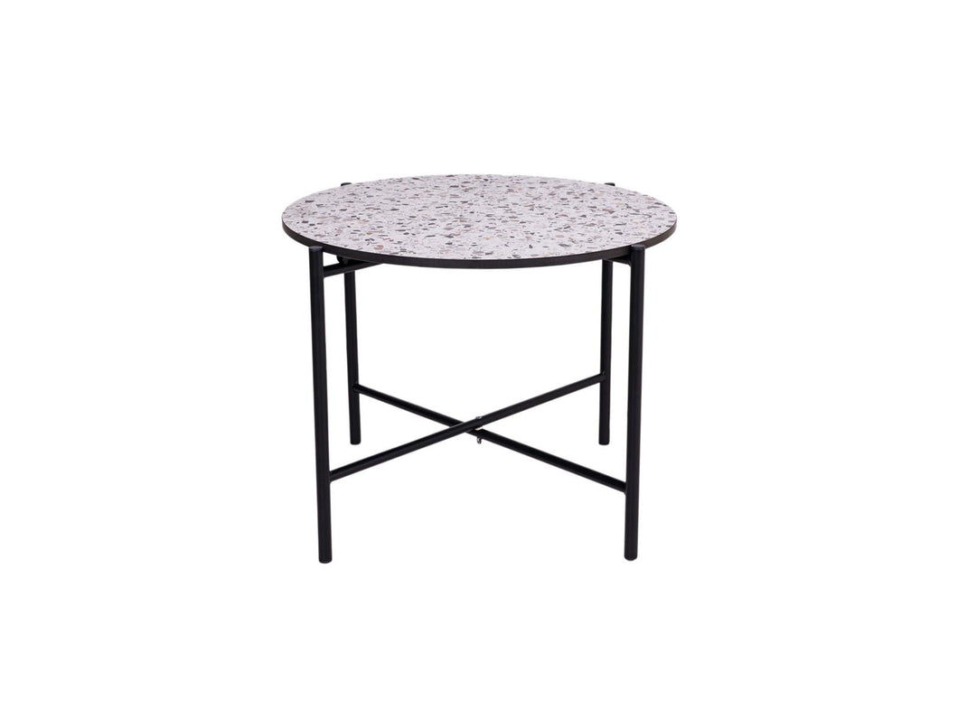 MaximaVida cross-frame coffee table Lucca 49 cm – terrazzo look