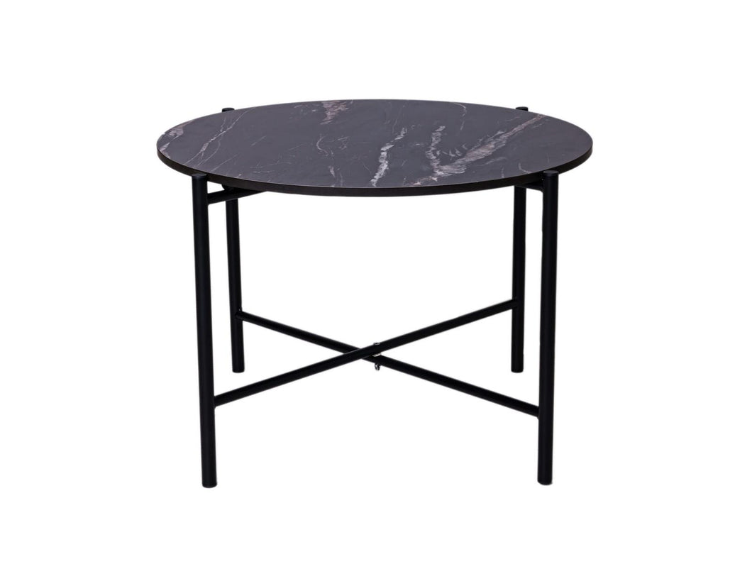 MaximaVida cross-leg coffee table Firenze 62 cm - black marble look