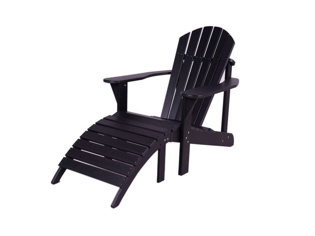 MaximaVida plastic Adirondack garden chair with footrest Montreal black – luxurious design