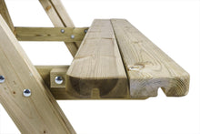 Lade das Bild in den Galerie-Viewer, MaximaVida houten picknicktafel Latvia 180 cm - kindvriendelijke afgeronde hoeken
