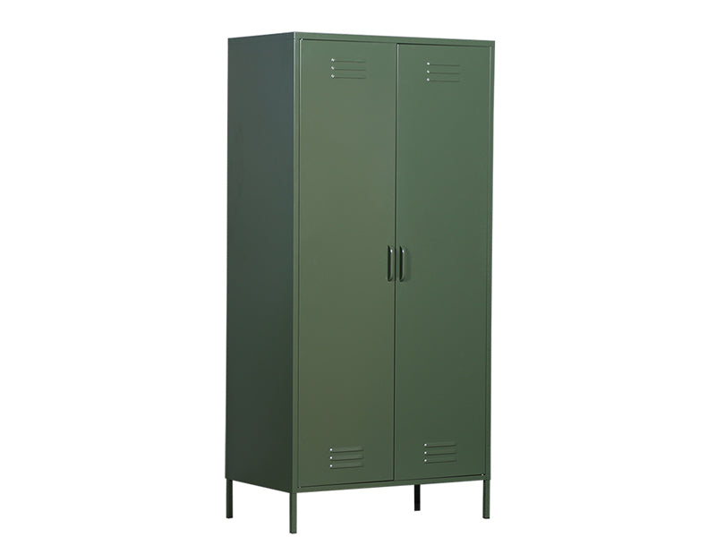 MaximaVida locker metal wardrobe Finn olive green 90 x 50 x 185 cm - 4 shelves