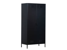 Load image into Gallery viewer, MaximaVida locker metal wardrobe Finn 90 x 50 x 185 cm black – 8 shelves
