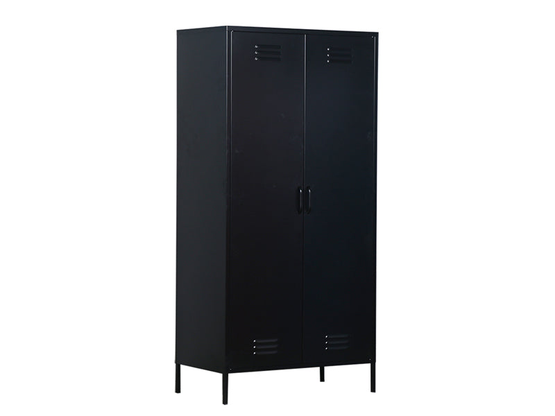 MaximaVida locker metal wardrobe Finn black 90 x 50 x 185 cm - 4 shelves