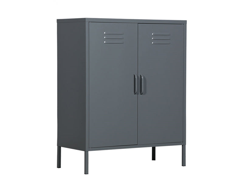 MaximaVida metal locker cabinet Finn 80 x 40 x 102 cm mouse grey - 2 shelves