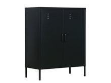 Load image into Gallery viewer, MaximaVida metal locker cabinet Finn black 80 x 40 x 102 cm - 2 shelves
