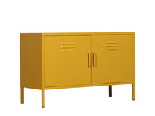 Load image into Gallery viewer, MaximaVida metal TV locker cabinet Finn 100 x 40 x 64 cm ochre yellow - 1 shelf
