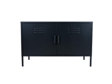 Load image into Gallery viewer, MaximaVida metal TV locker cabinet Finn 100 x 40 x 64 cm black- 1 shelf
