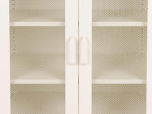 Load image into Gallery viewer, MaximaVida metal locker showcase cabinet Finn 102 x 80 x 40 cm ivory – 2 shelves
