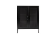 Load image into Gallery viewer, MaximaVida metal locker showcase cabinet Finn 80 x 40 x 102 cm black- 2 shelves
