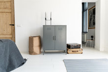 Load image into Gallery viewer, MaximaVida metal locker cabinet Finn 80 x 40 x 102 cm mouse grey - 2 shelves
