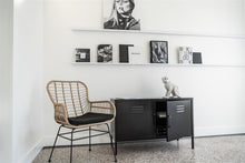 Load image into Gallery viewer, MaximaVida metal TV locker cabinet Finn 100 x 40 x 64 cm black- 1 shelf
