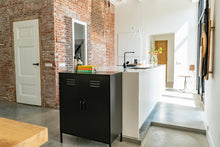 Load image into Gallery viewer, MaximaVida metal locker cabinet Finn black 80 x 40 x 102 cm - 2 shelves
