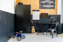 Load image into Gallery viewer, MaximaVida locker metal wardrobe Finn 90 x 50 x 185 cm black – 8 shelves
