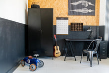 Load image into Gallery viewer, MaximaVida locker metal wardrobe Finn 90 x 50 x 185 cm black – 8 shelves
