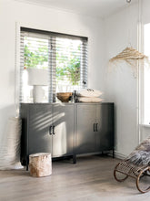 Load image into Gallery viewer, MaximaVida metal locker cabinet Finn black 80 x 40 x 102 cm - 2 shelves
