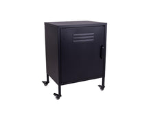 Load image into Gallery viewer, MaximaVida metal little locker cabinet with castors 52 x 40 x 67 cm - black
