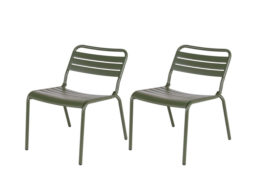 MaximaVida metal lounge chair Max XXL olive green - 2 pieces