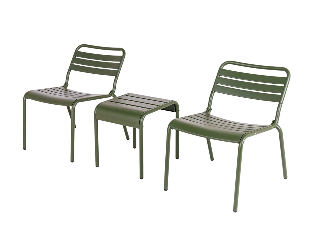 MaximaVida metal lounge chair set Max XXL olive green