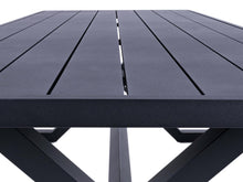 Afbeelding in Gallery-weergave laden, MaximaVida luxe aluminium picknicktafel Dex 200 cm zwart met exclusieve omlijsting
