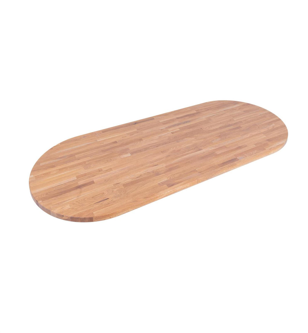 OUTLET  MaximaVida massief ovaal tafelblad Minsk 220 cm - grijs geolied FSC eikenhout