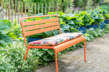 Load image into Gallery viewer, MaximaVida metal garden bench Max 120 cm orange
