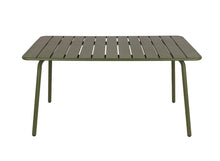 Afbeelding in Gallery-weergave laden, MaximaVida metalen tuintafel Max 150 x 80 cm olijfgroen
