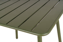 Load image into Gallery viewer, MaximaVida square metal garden table Max 80 cm x 80 cm olive green

