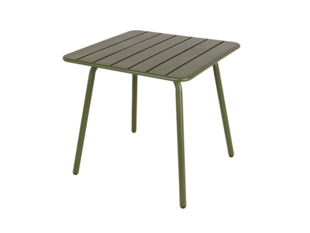 MaximaVida square metal garden table Max 80 cm x 80 cm olive green
