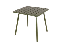 Afbeelding in Gallery-weergave laden, MaximaVida metalen vierkante tuintafel Max 80 x 80 cm olijfgroen
