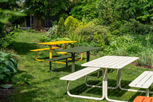 Load image into Gallery viewer, MaximaVida metal picnic table Max ivory - 150 cm
