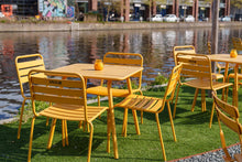 Load image into Gallery viewer, MaximaVida metal garden set Max yellow ochre 80 cm
