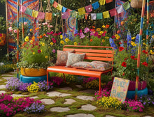 Load image into Gallery viewer, MaximaVida metal garden bench Max 120 cm orange
