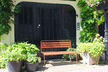 Load image into Gallery viewer, MaximaVida metal garden bench Max rust brown 120 cm
