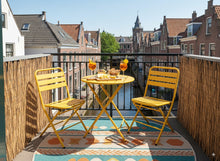 Load image into Gallery viewer, MaximaVida foldable round bistro set Max ochre yellow 70 cm - heavy duty version
